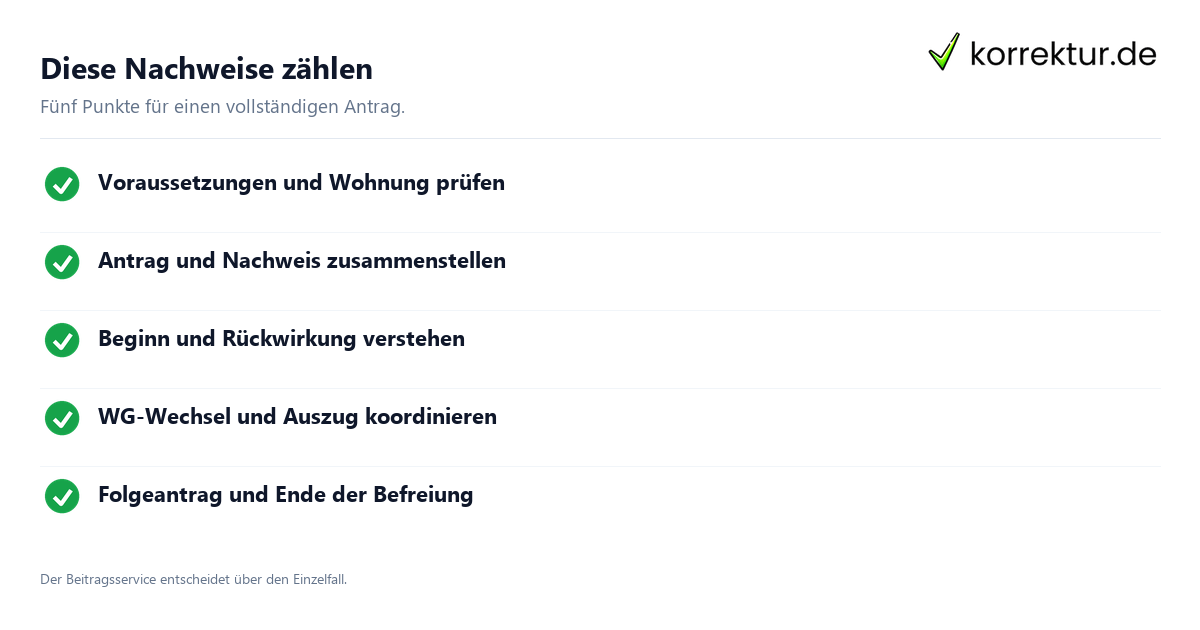 Diese Nachweise zählen Rundfunkbeitrag Checkliste