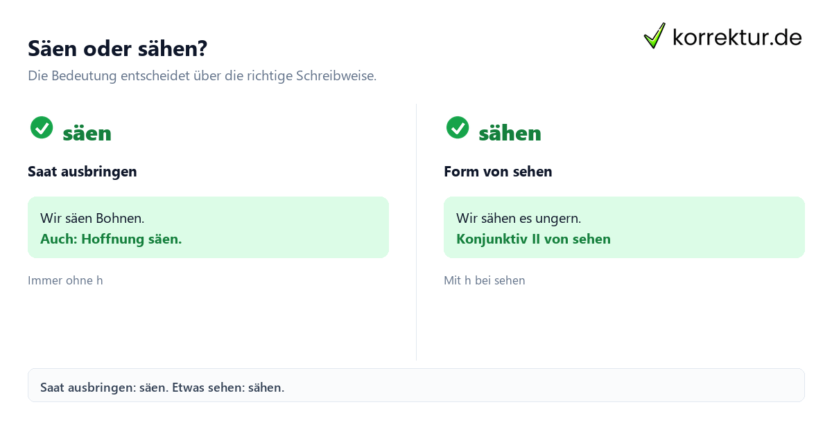 Säen oder sähen: Welche Form ist richtig? Vergleich der Verben