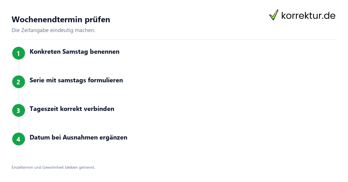 Samstag und samstags wählen