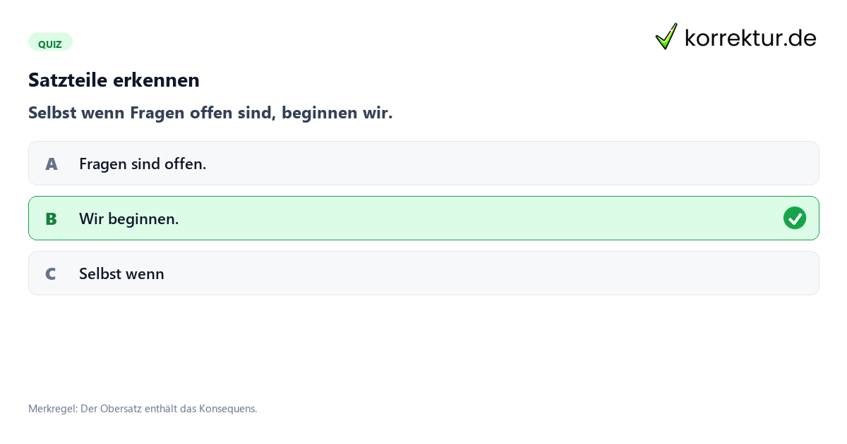 Satzteile erkennen Wie „selbst wenn“ einen Satz verbindet: Satzanalyse üben