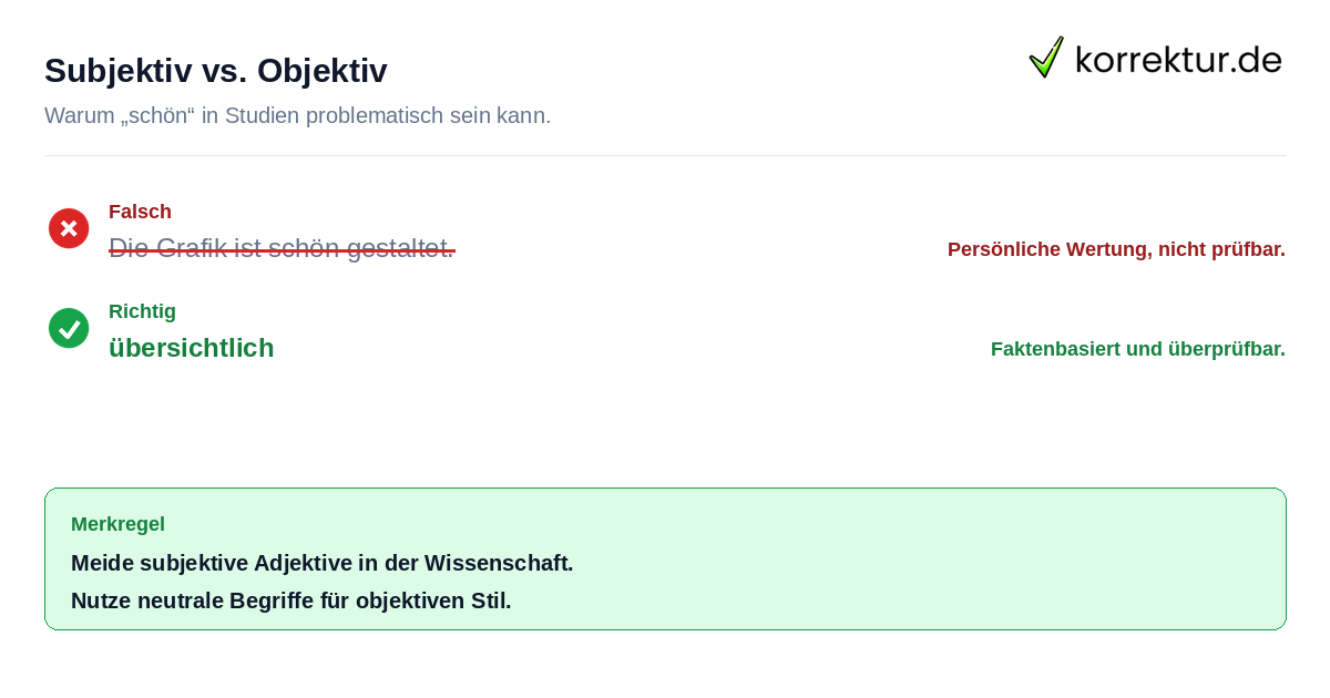 Subjektiv vs. Objektiv Registerfalle des Worts schön in wissenschaftlichen Texten