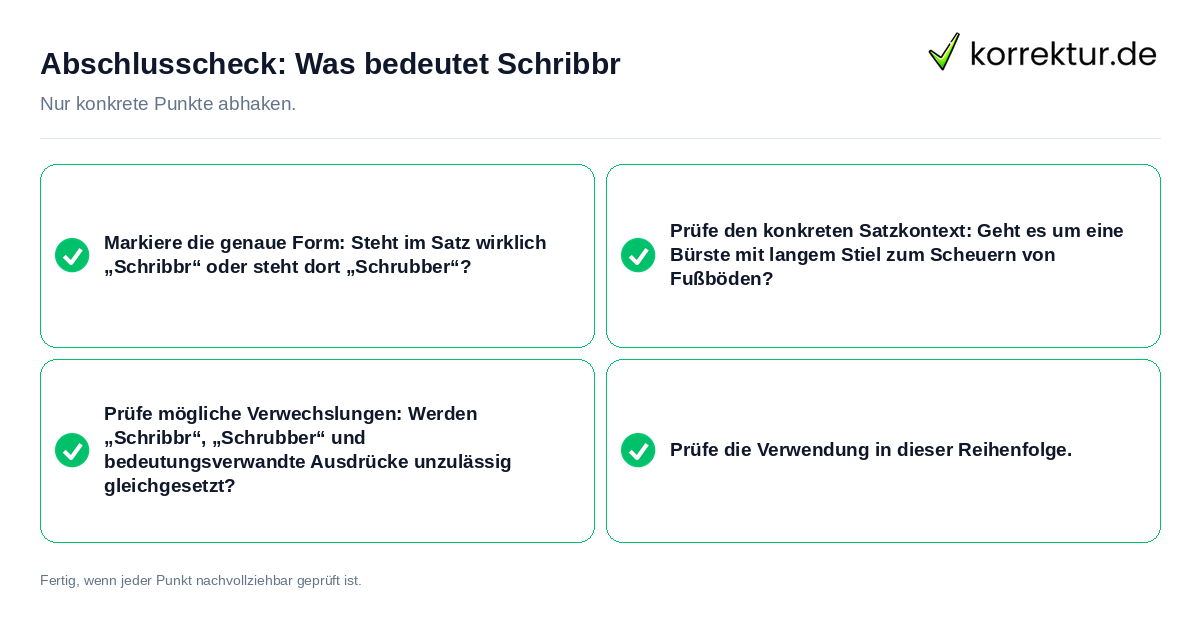 Konkreter Abschlusscheck zu Was bedeutet Schribbr