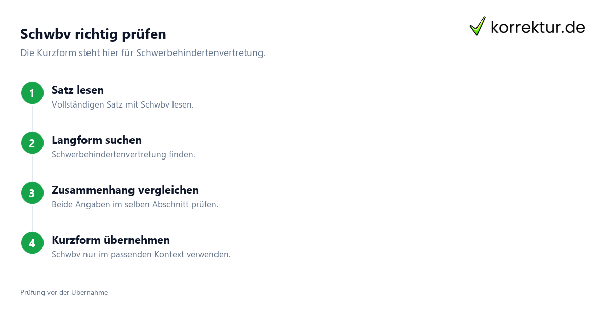Was bedeutet die Abkürzung Schwbv? Prüfung der Bedeutung