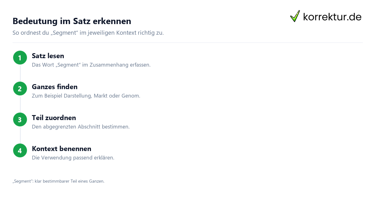 Bedeutung im Satz erkennen Was bedeutet „Segment“? Bedeutung und Verwendung in vier Schritten