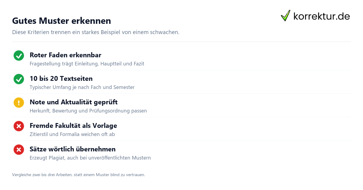 Seminararbeit Beispiel richtig nutzen: gute und schlechte Vorbilder erkennen