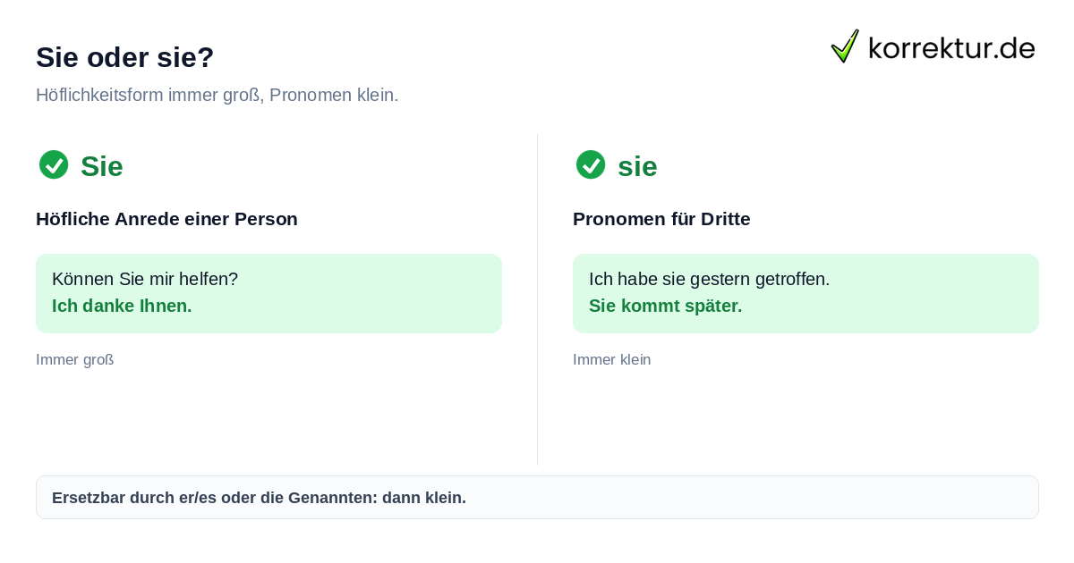 Sie oder sie? Sie oder sie in der Anrede groß oder klein schreiben