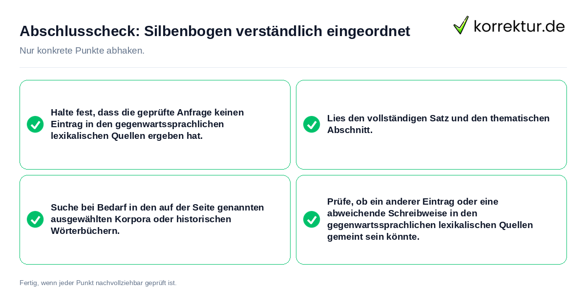 Konkreter Abschlusscheck zu Silbenbogen verständlich eingeordnet