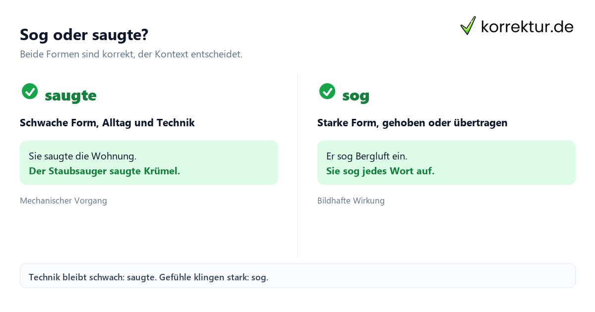 sog oder saugte sog oder saugte