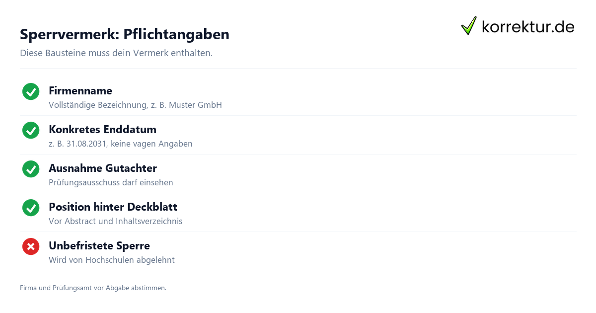 Sperrvermerk Masterarbeit