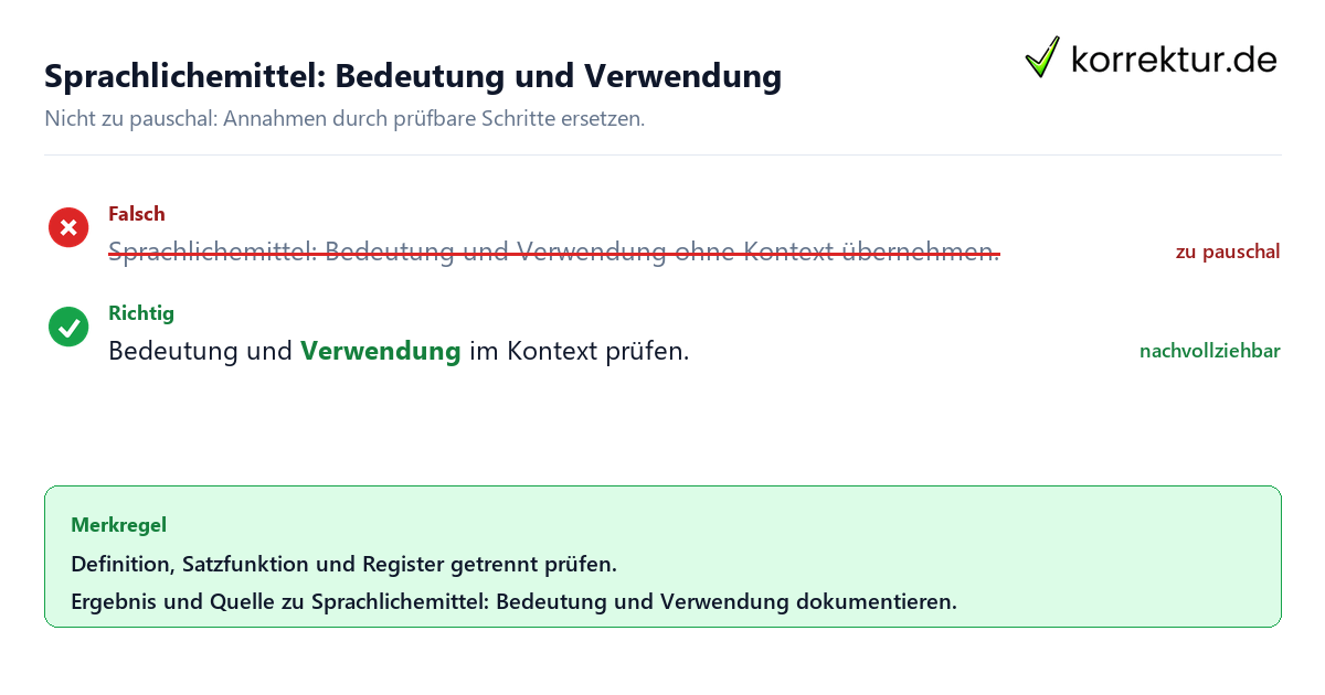 Ungeeignete und belastbare Vorgehensweise bei Sprachlichemittel: Bedeutung und Verwendung