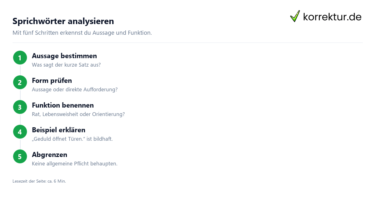 Sprichwörter verständlich erklärt und angewendet: Satzfunktion analysieren