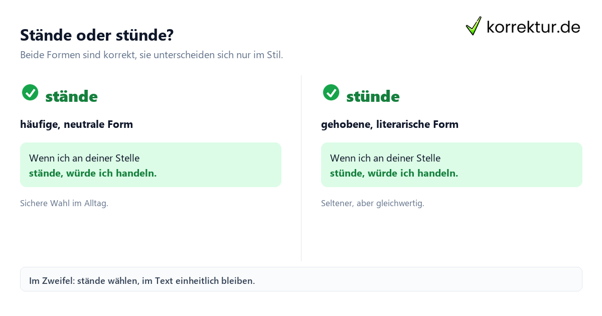 stände oder stünde