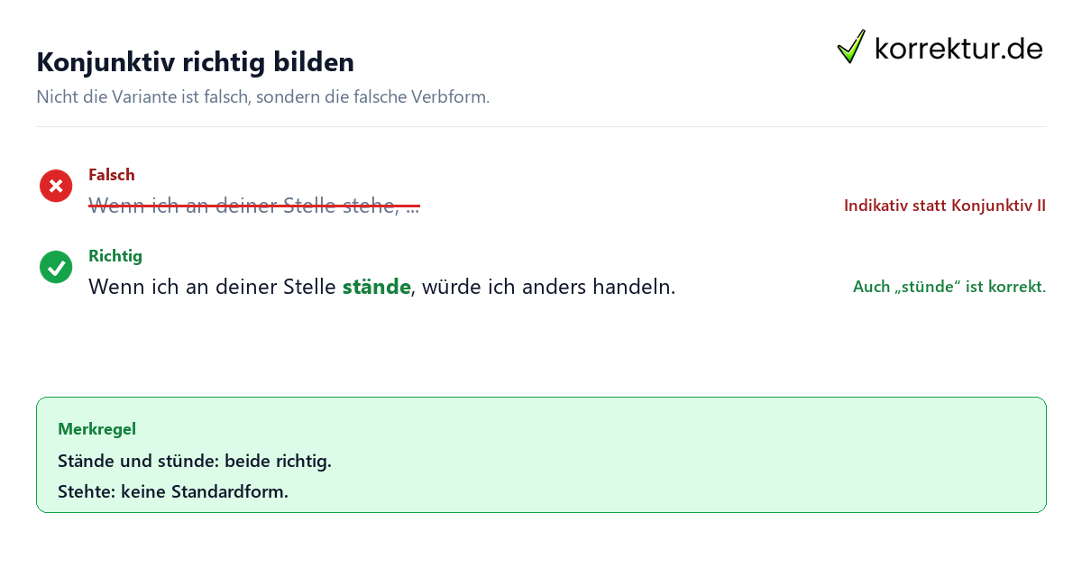 stände oder stünde