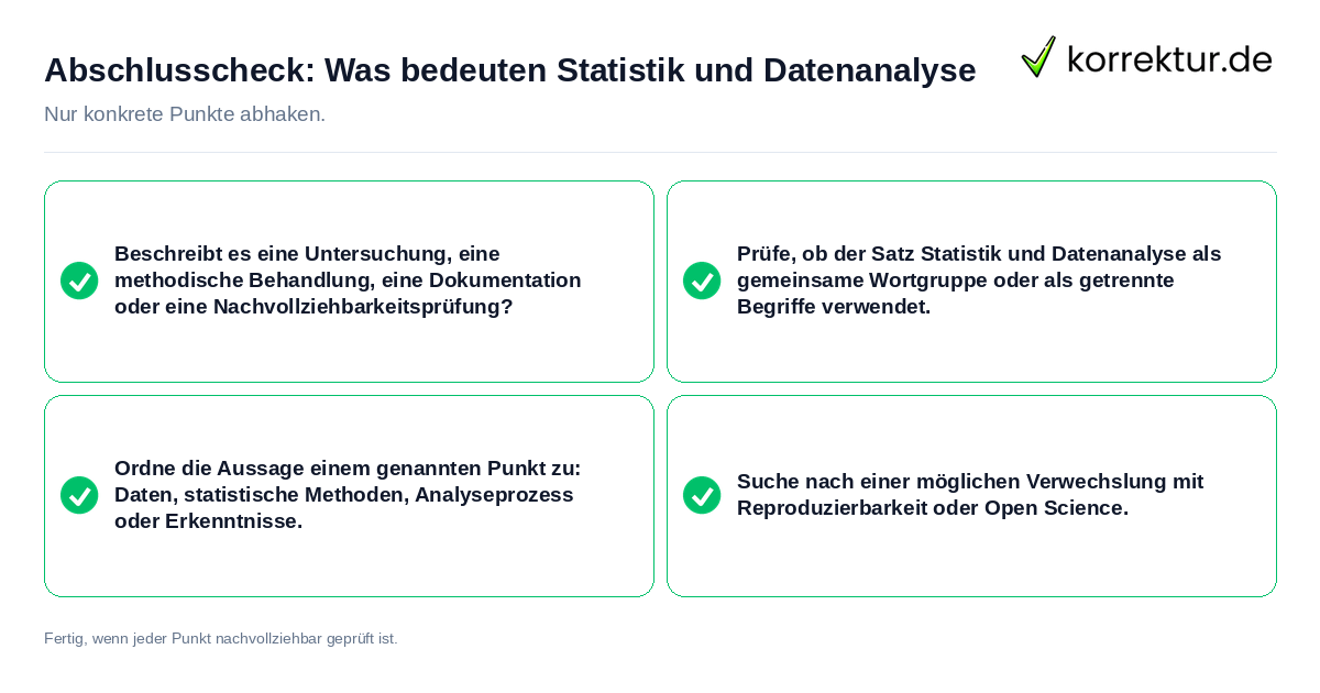 Konkreter Abschlusscheck zu Was bedeuten Statistik und Datenanalyse