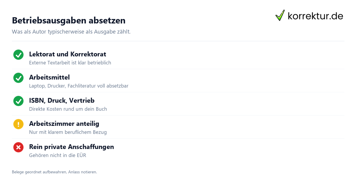 Betriebsausgaben absetzen Steuern für Autoren: absetzbare Betriebsausgaben im Überblick