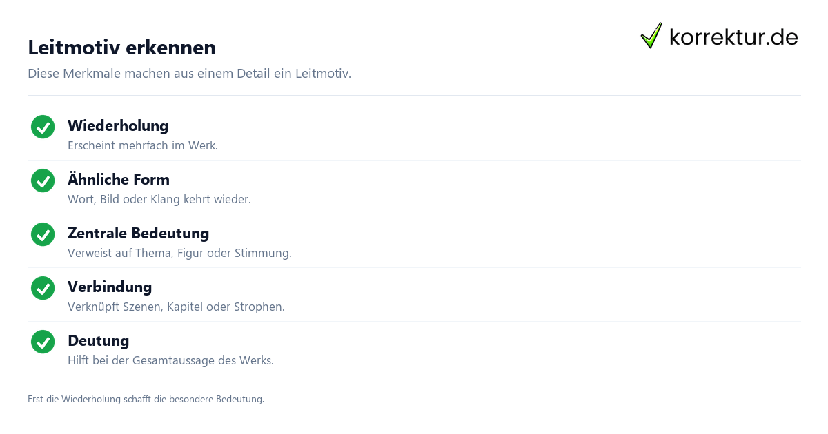 Leitmotiv erkennen Leitmotiv als Stilmittel: Definition, Wirkung und Beispiele erkennen
