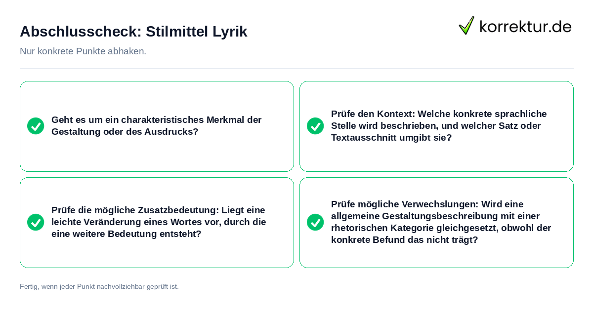 Konkreter Abschlusscheck zu Stilmittel Lyrik