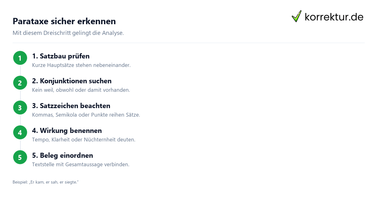 Parataxe sicher erkennen Parataxe erkennen und Wirkung in der Textanalyse deuten