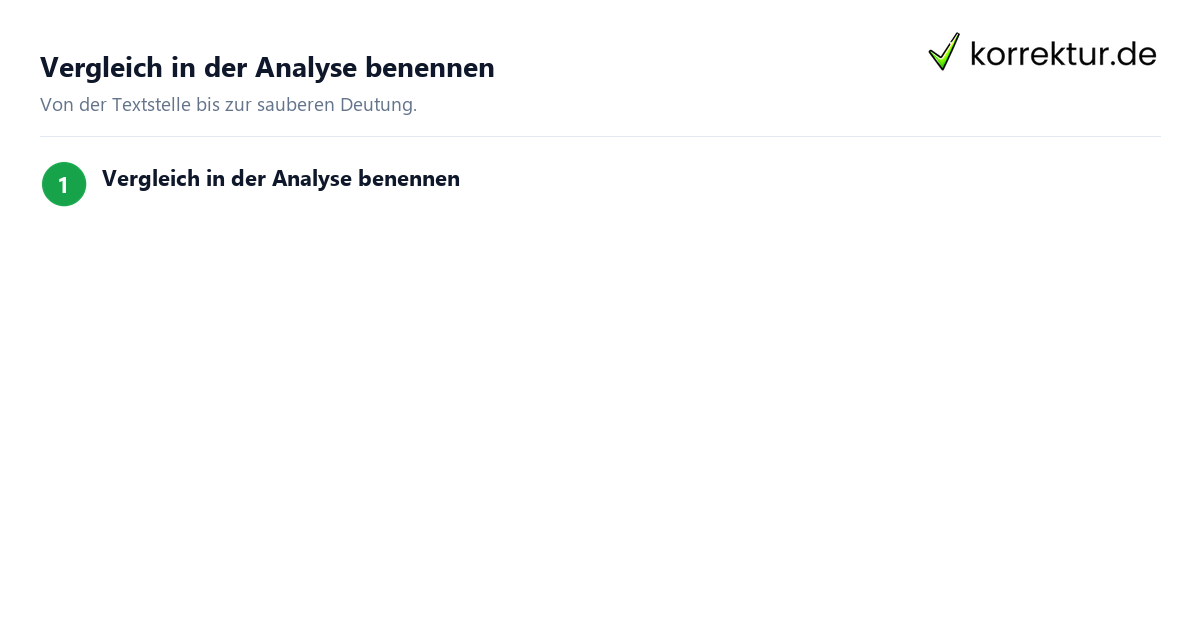 Vergleich in der Analyse benennen Vergleich in der Analyse benennen in vier Schritten
