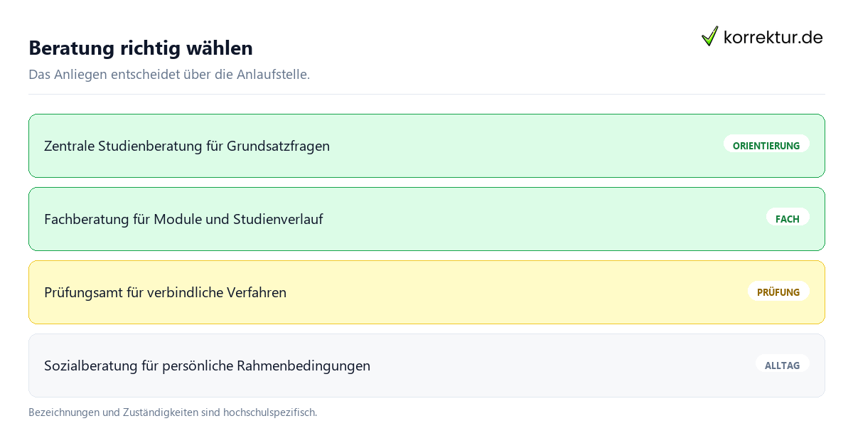 Studienberatung im Studium: Orientierung und erste Schritte