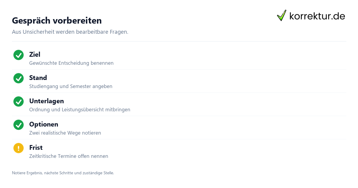 Studienberatung im Studium: Checkliste für den Studienalltag
