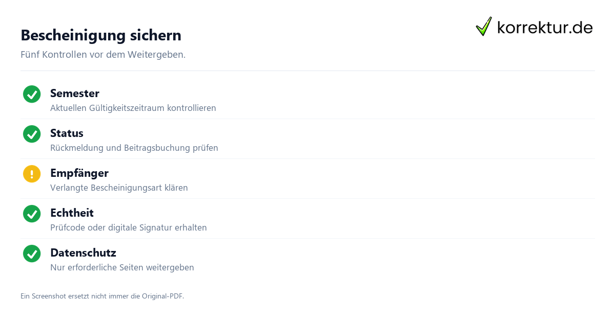Studienbescheinigung und Immatrikulationsbescheinigung: praktische Checkliste