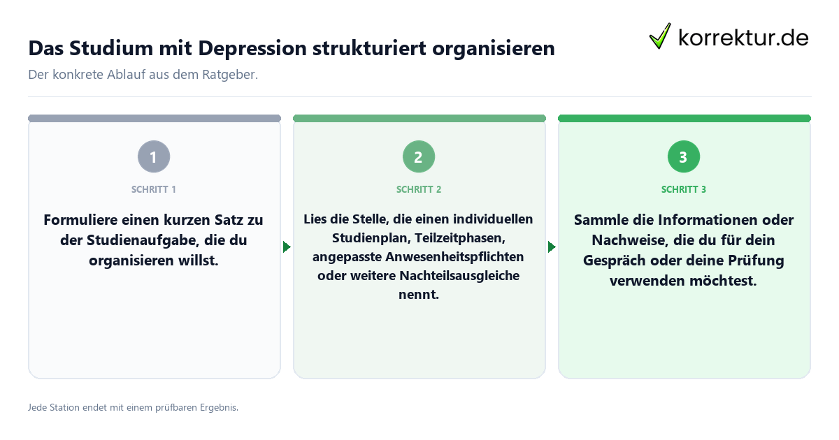 Das Studium mit Depression strukturiert organisieren Konkrete Schritte zu Das Studium mit Depression strukturiert organisieren