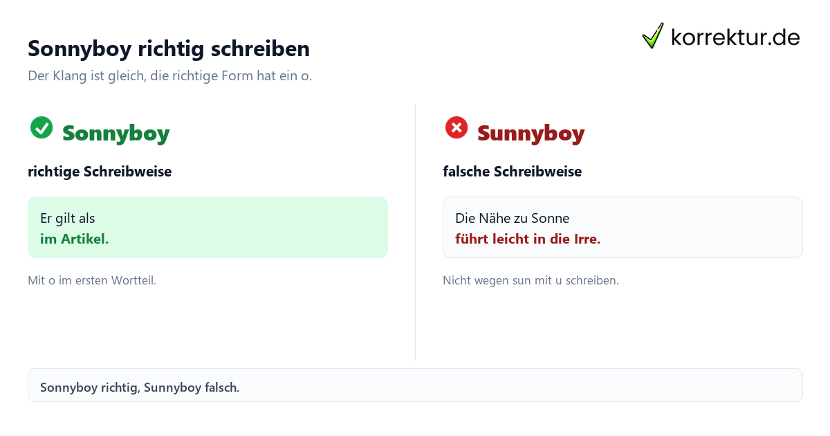 Sonnyboy richtig schreiben Sunnyboy oder Sonnyboy: richtige Schreibweise im Vergleich