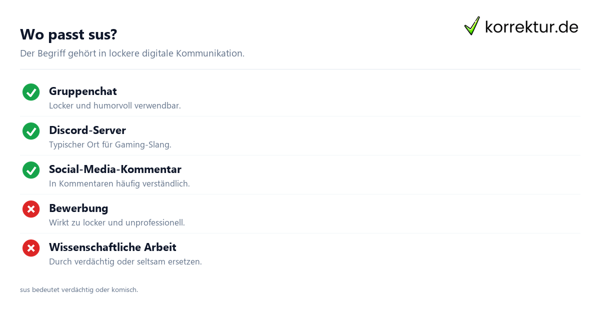 sus Bedeutung: geeignete und ungeeignete Verwendung im Überblick