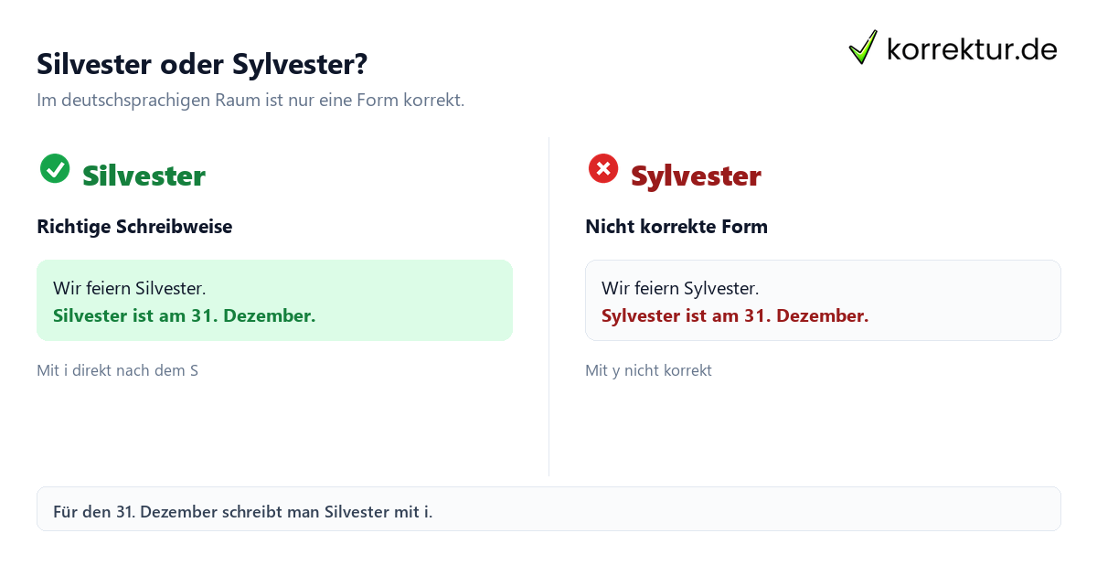 Silvester oder Sylvester: Was ist richtig? Richtige Schreibweise im Vergleich