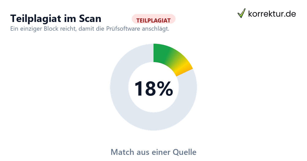 Teilplagiat – die Definition Teilplagiat Definition: einzelne kopierte Abschnitte in sonst eigener Arbeit