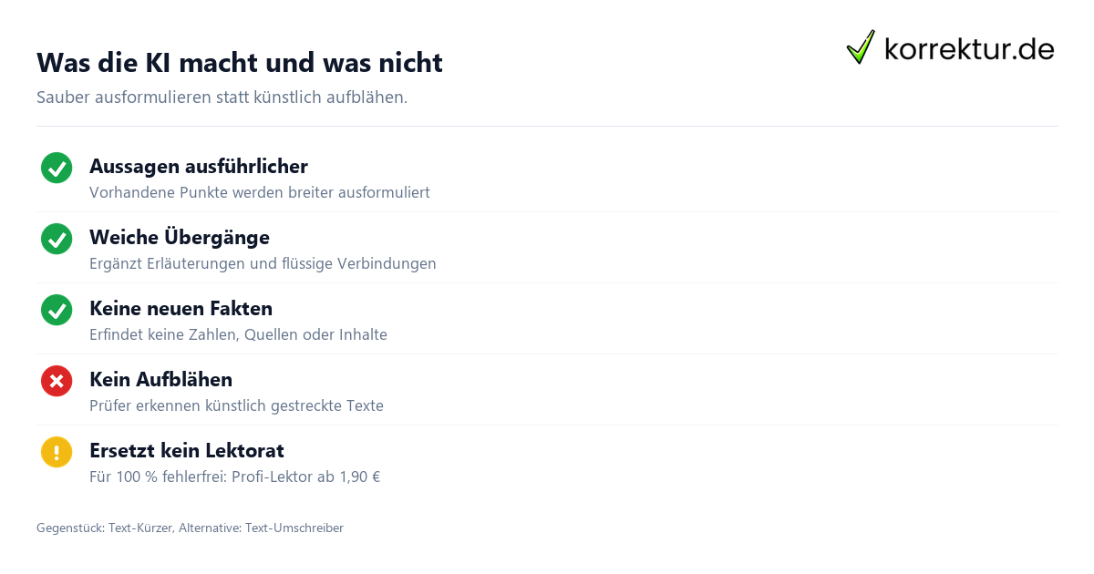 Text verlängern mit KI: Regeln und Grenzen beim Ausformulieren