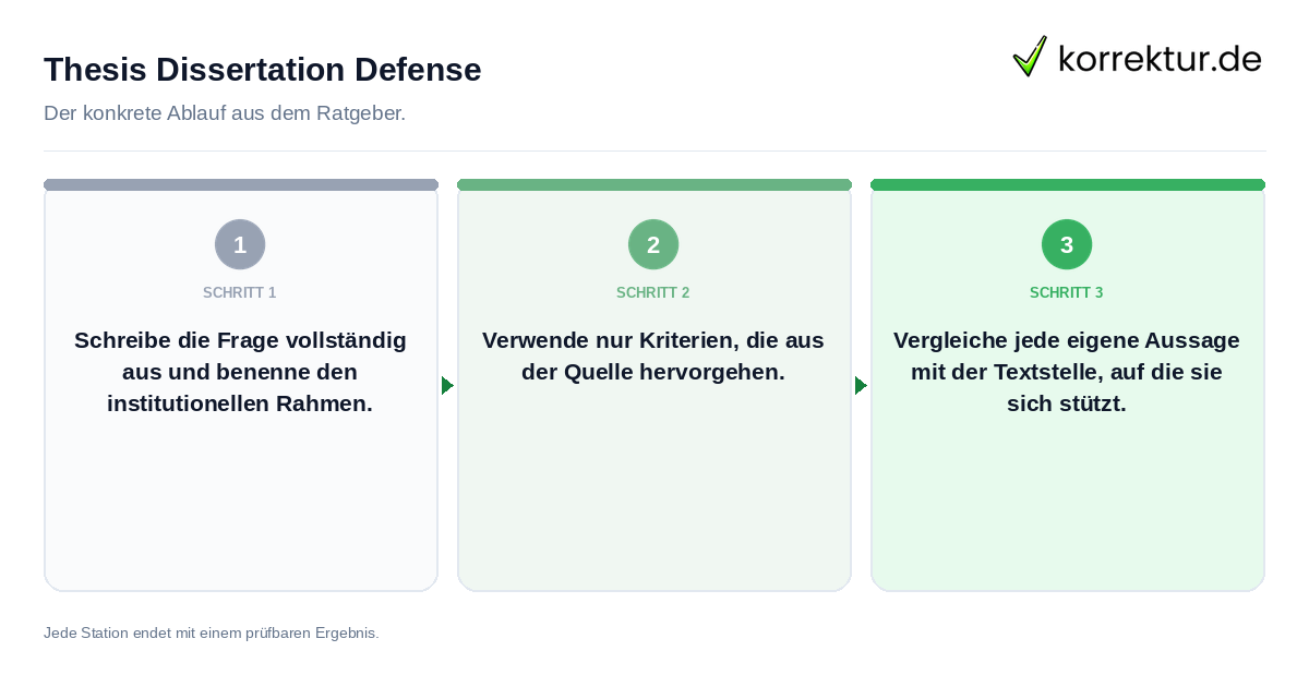 Konkrete Schritte zu Thesis Dissertation Defense