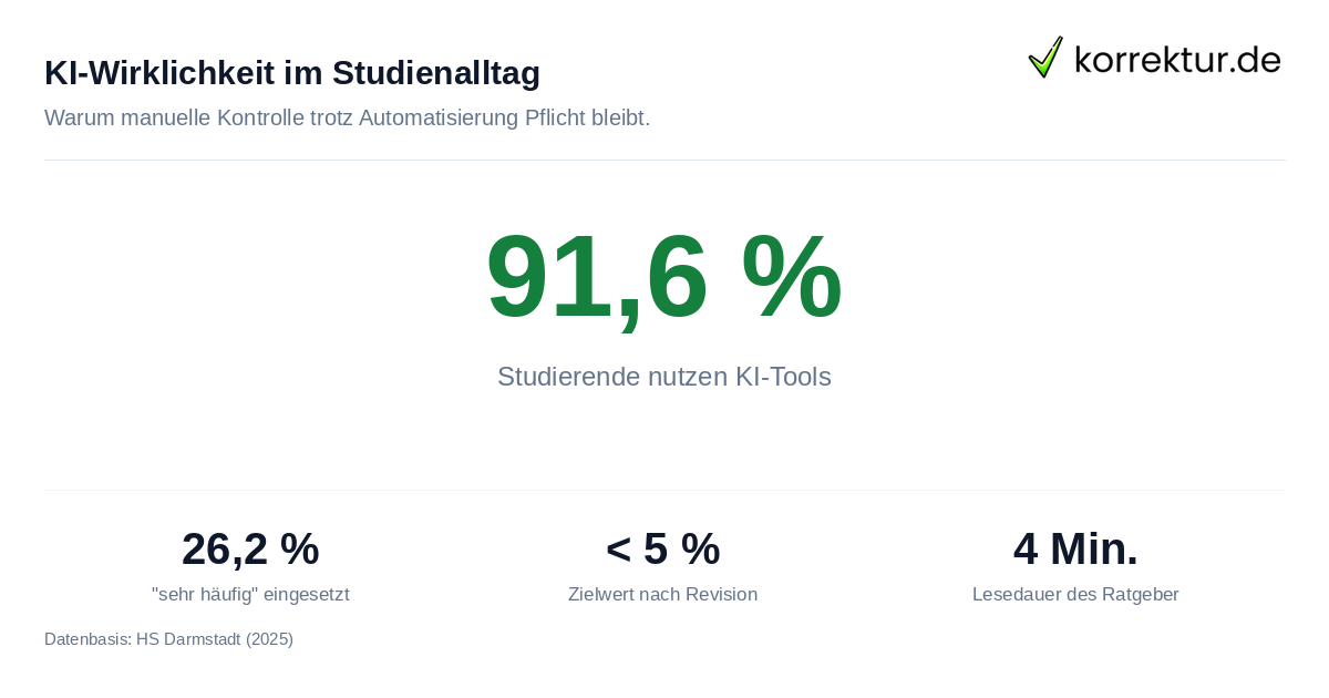 KI-Wirklichkeit im Studienalltag Statistik zu KI-Nutzung und Tippfehlern in studentischen Arbeiten 2026