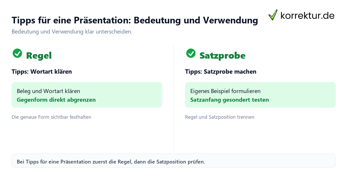 Tipps für eine Präsentation: Bedeutung und Verwendung