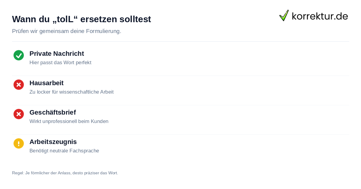 Checkliste: Wann man TolL besser ersetzt sollte