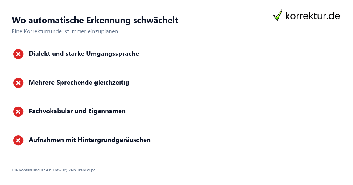 Transkription: Grenzen automatischer Erkennung