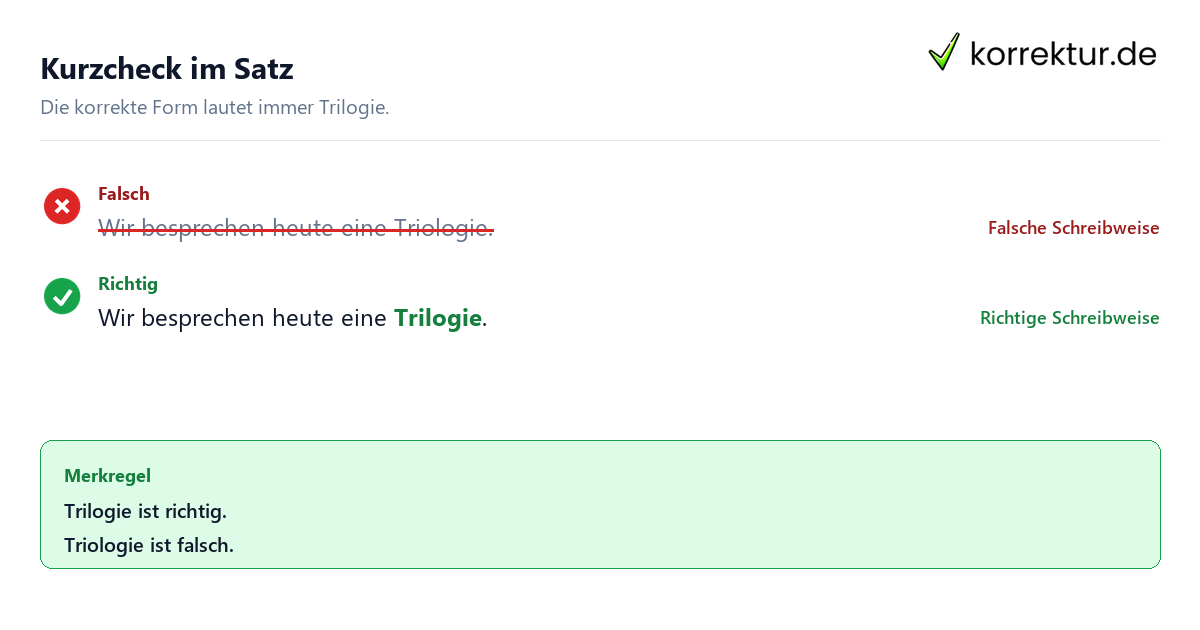 Triologie oder Trilogie: Was ist richtig? Satzkorrektur