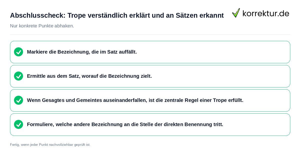 Abschlusscheck: Trope verständlich erklärt und an Sätzen erkannt Konkreter Abschlusscheck zu Trope verständlich erklärt und an Sätzen erkannt