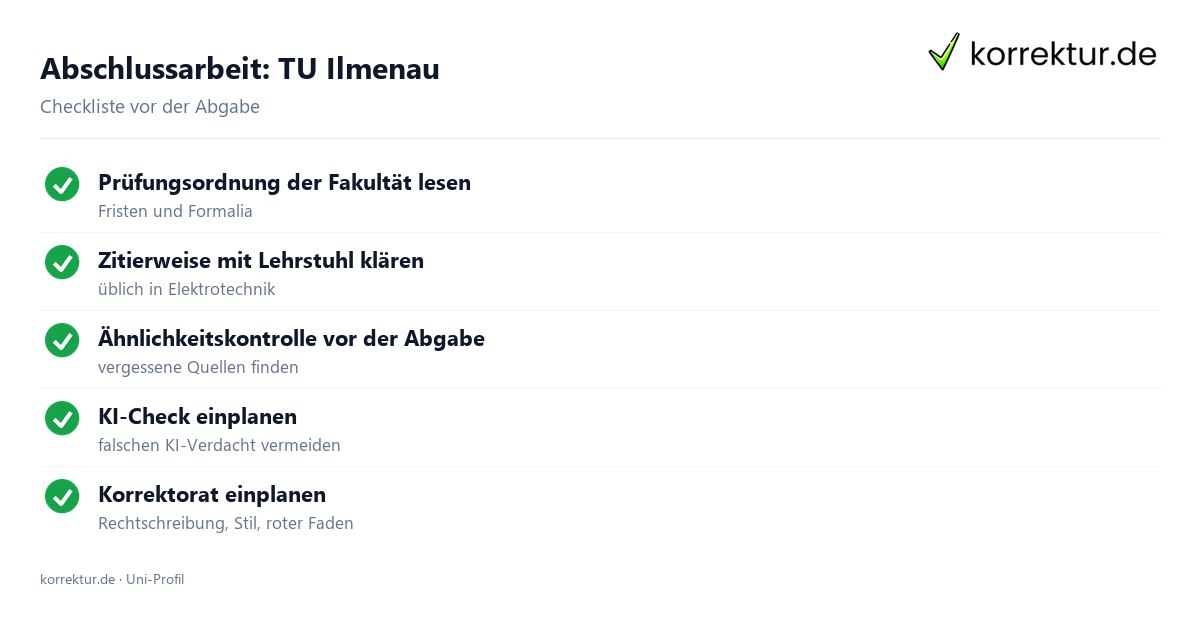 Abschlussarbeit TU Ilmenau: Formalia, Zitierweise und Ähnlichkeitskontrolle vor der Abgabe