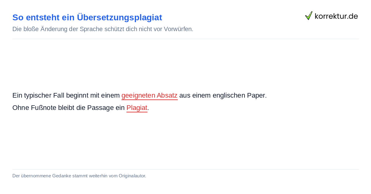 So entsteht ein Übersetzungsplagiat Beispiel für ein Übersetzungsplagiat mit fehlendem Quellenbeleg