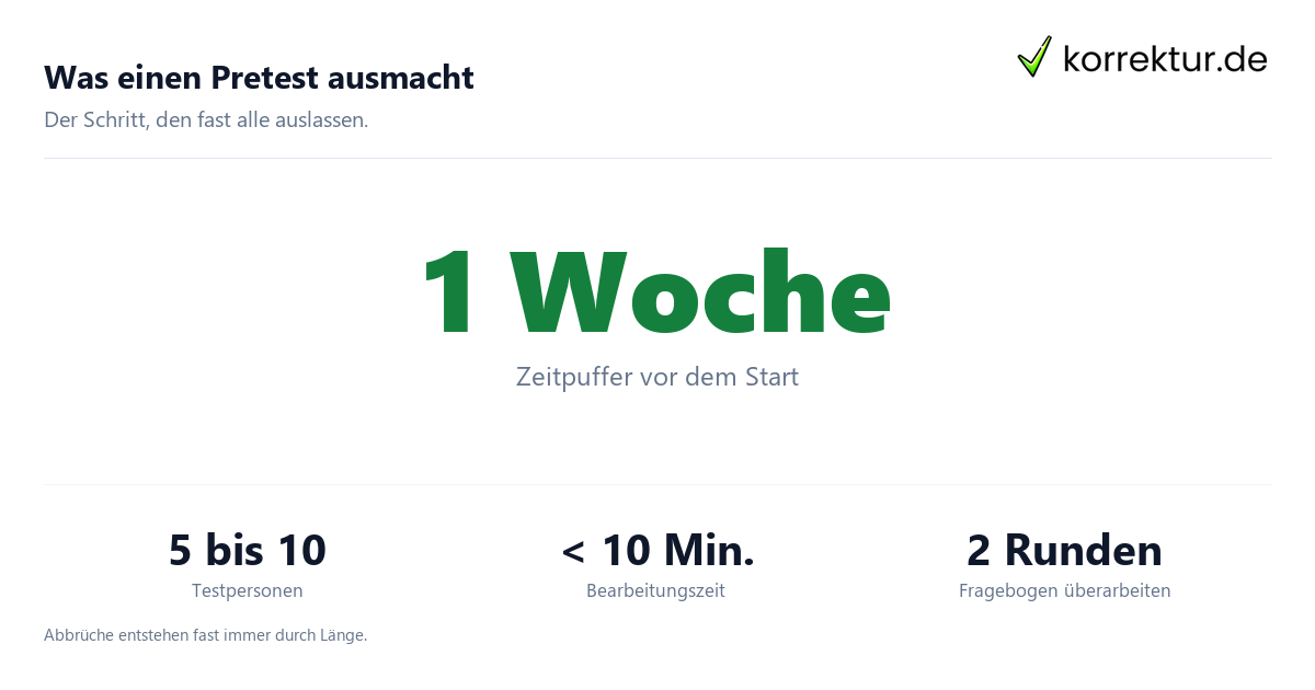 Was einen Pretest ausmacht Umfrage-Tools: Umfang eines Pretests