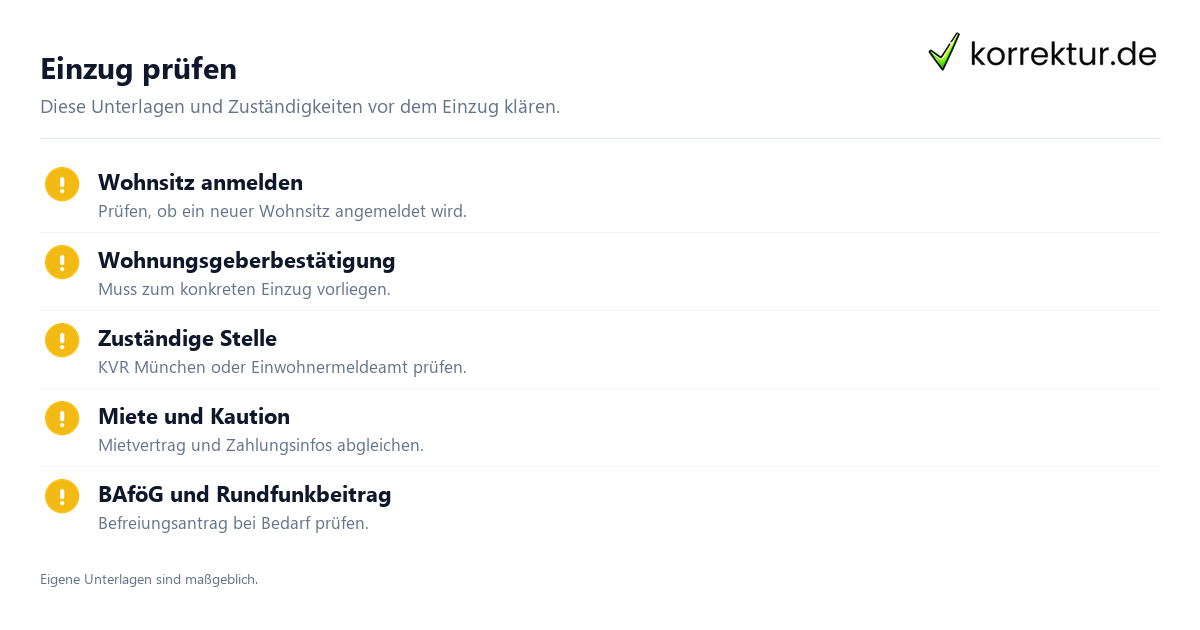 Checkliste: Was beim Umzug zum Studienbeginn zu klären ist