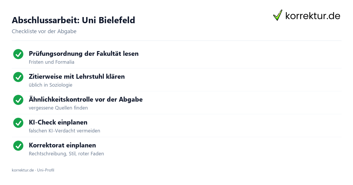 Abschlussarbeit an der Uni Bielefeld: Formalia, Fristen und Ähnlichkeitskontrolle der Thesis