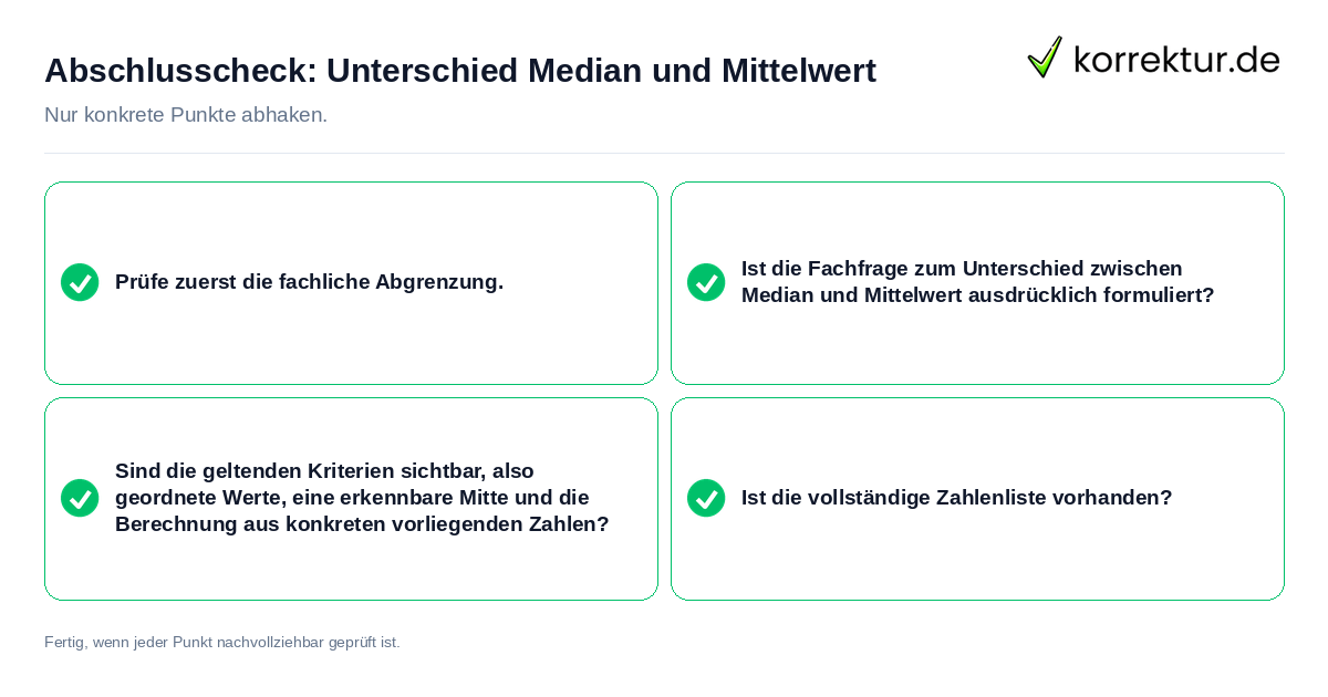 Konkreter Abschlusscheck zu Unterschied Median und Mittelwert