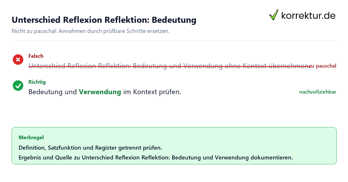 Unterschied Reflexion Reflektion: Bedeutung und Verwendung Ungeeignete und belastbare Vorgehensweise bei Unterschied Reflexion Reflektion: Bedeutung und