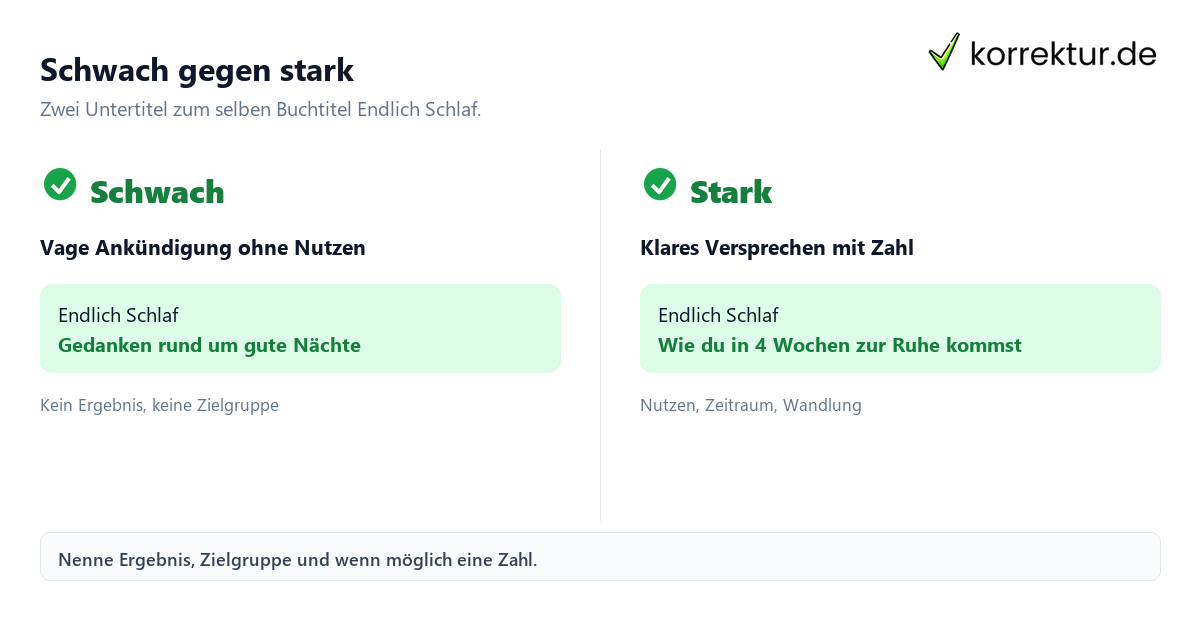 Untertitel Beispiele schwach gegen stark Sachbuch