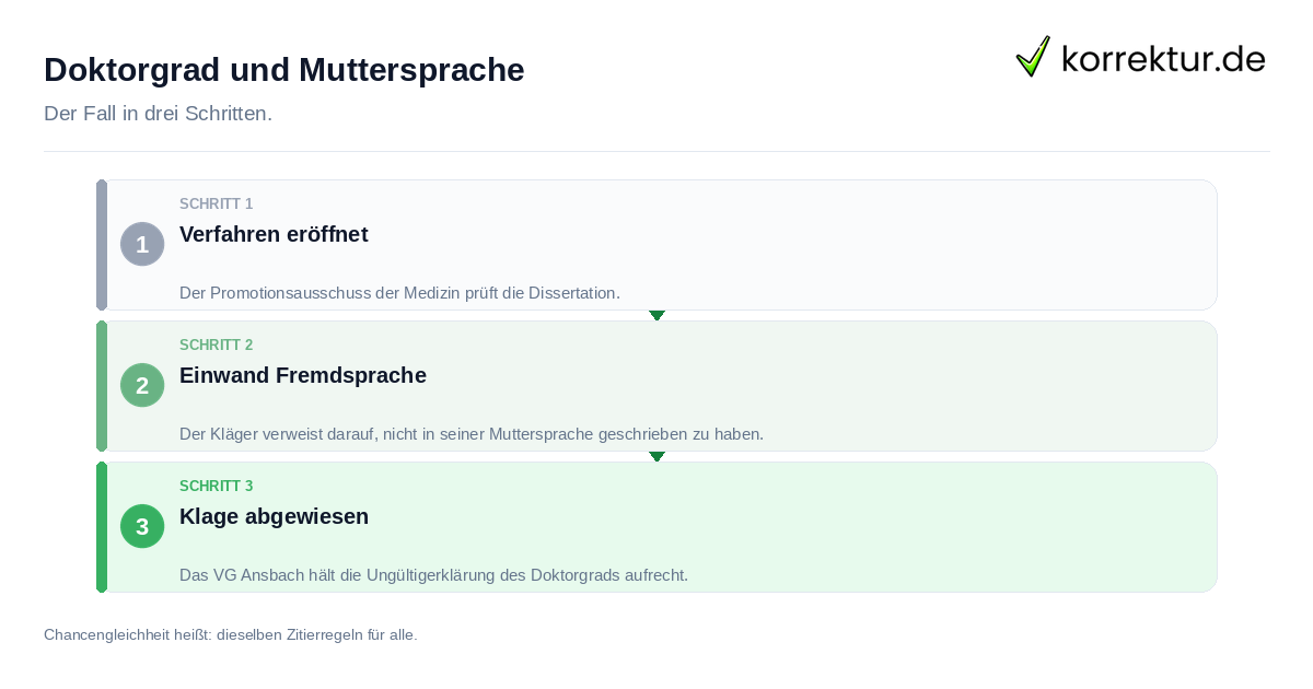 Doktorgrad und Muttersprache: der Fall in drei Schritten