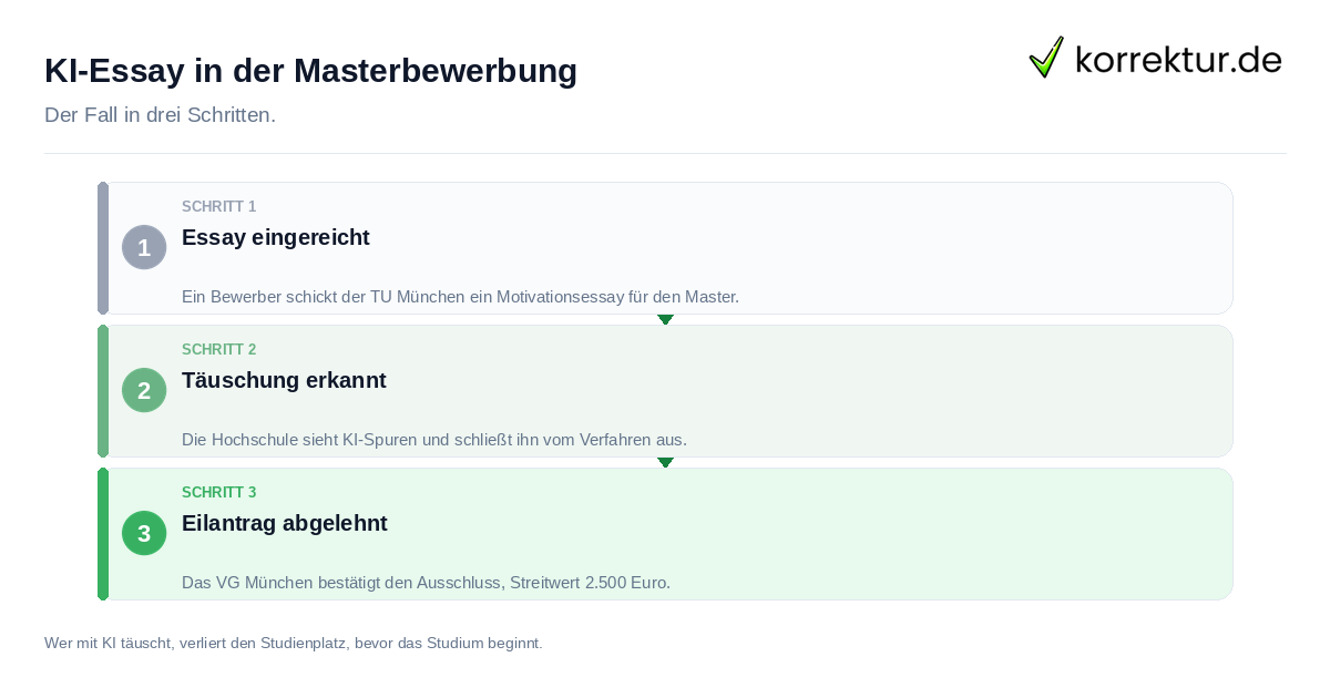 KI-Essay in der Masterbewerbung: der Fall in drei Schritten