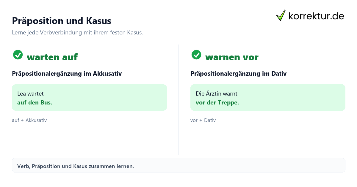 Verben mit Präpositionen sicher verstehen: warten auf und warnen vor